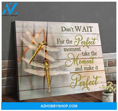 Teemodel Make It Perfect Dragonfly Wall Art Canvas