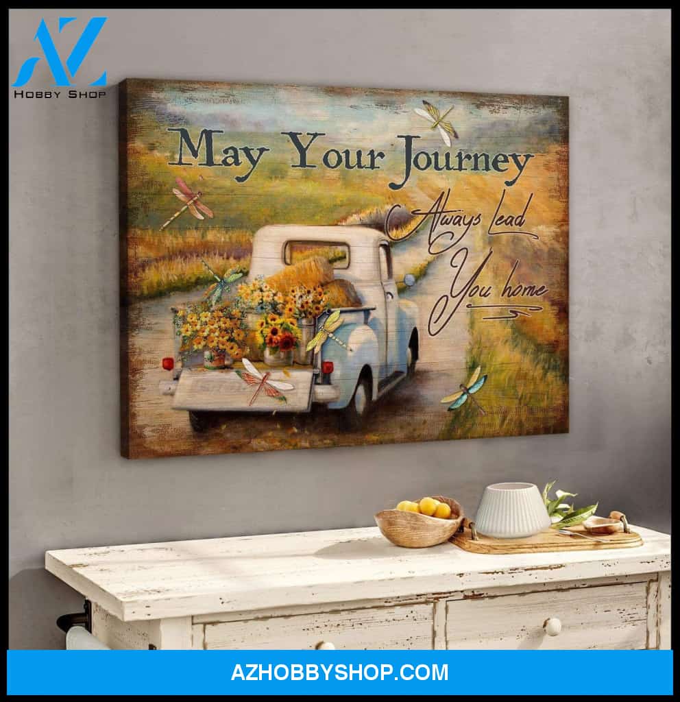 Teemodel May Your Journey Dragonfly Wall Art Canvas