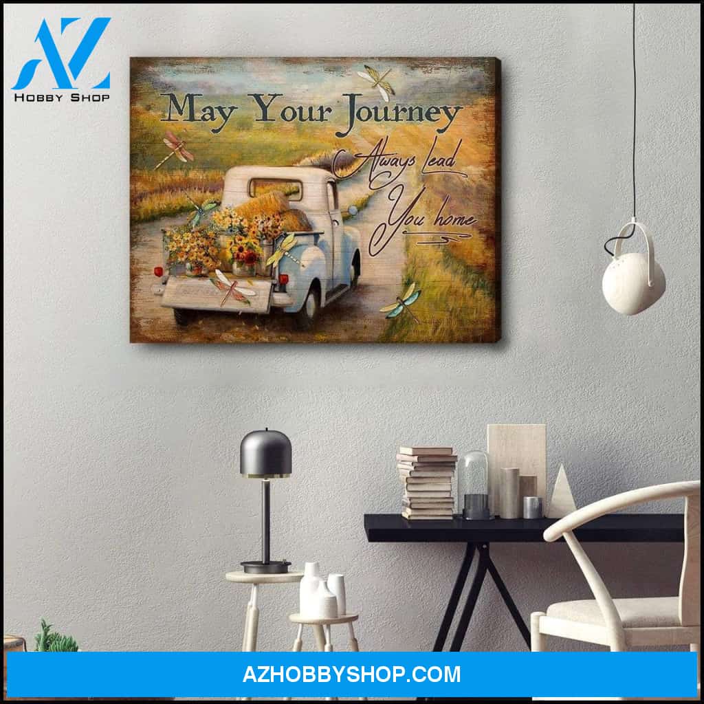 Teemodel May Your Journey Dragonfly Wall Art Canvas