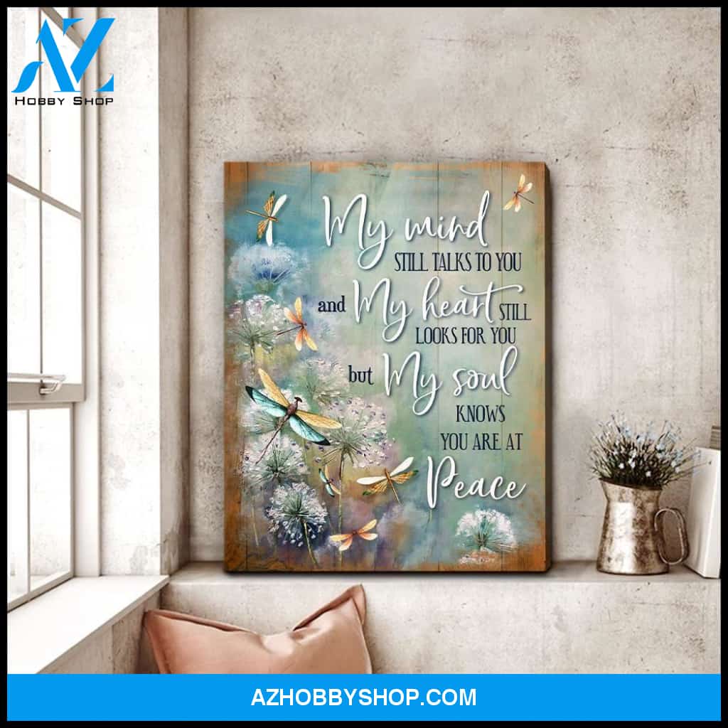 Teemodel My Mind Dandelion Dragonfly Wall Art Canvas