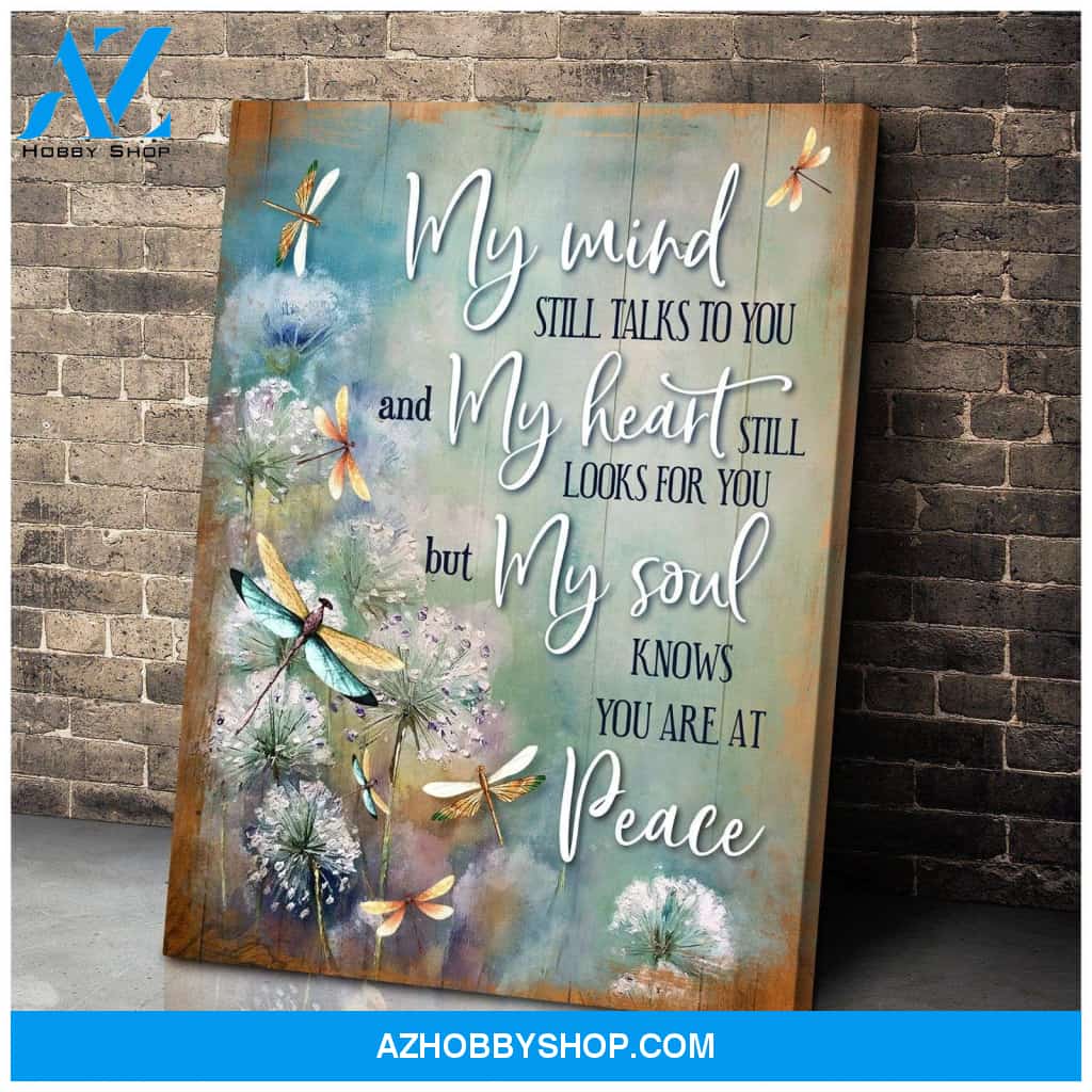 Teemodel My Mind Dandelion Dragonfly Wall Art Canvas