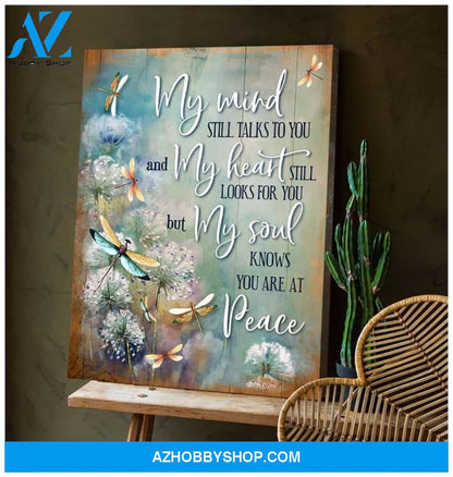 Teemodel My Mind Dandelion Dragonfly Wall Art Canvas