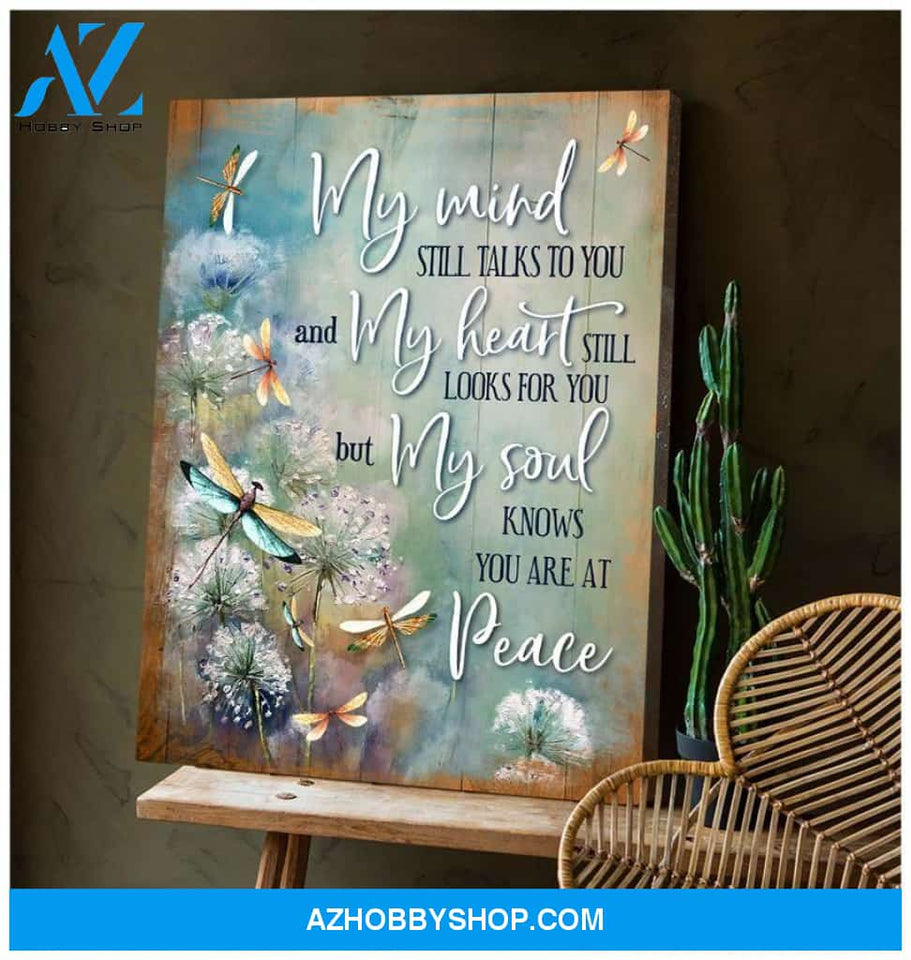 Teemodel My Mind Dandelion Dragonfly Wall Art Canvas