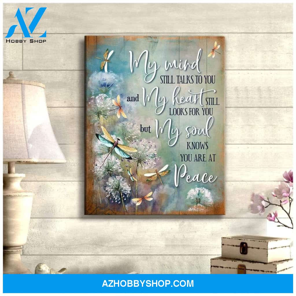 Teemodel My Mind Dandelion Dragonfly Wall Art Canvas