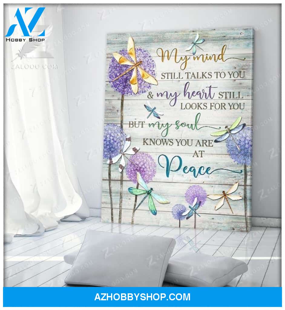Teemodel My Mind Still Talks To You Dragonfly 3 Wall Art Canvas