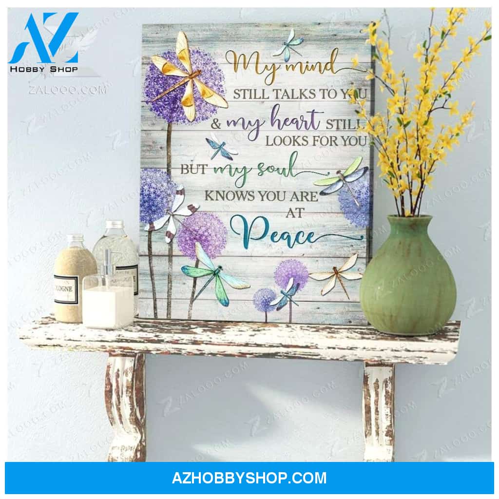 Teemodel My Mind Still Talks To You Dragonfly 3 Wall Art Canvas