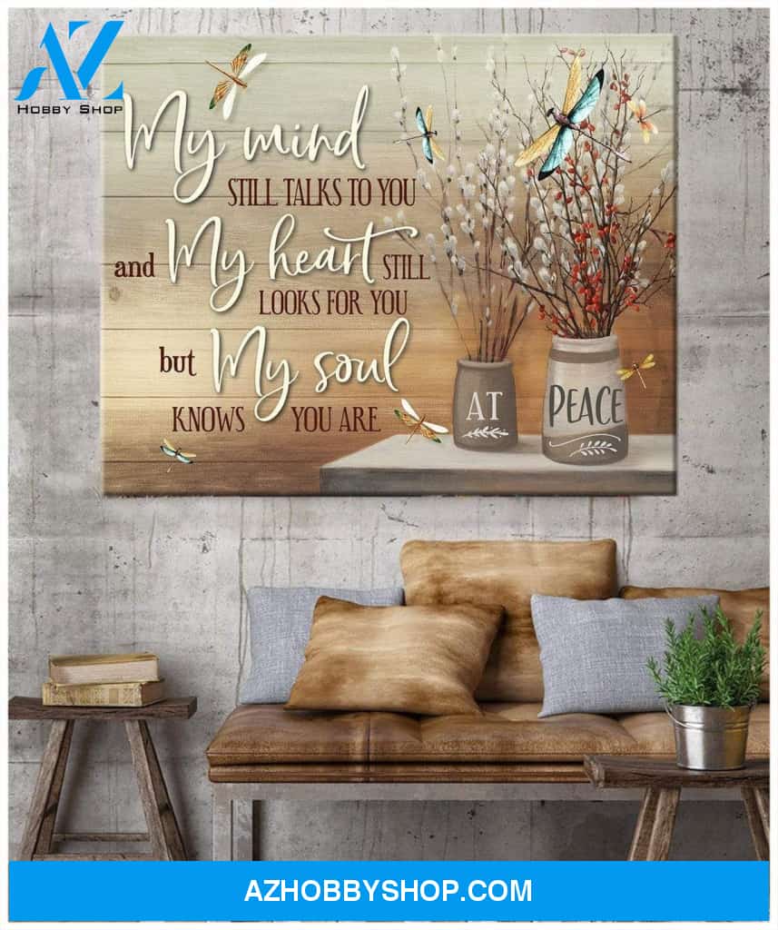 Teemodel My Mind Still Talks To You Dragonfly V2 Wall Art Canvas