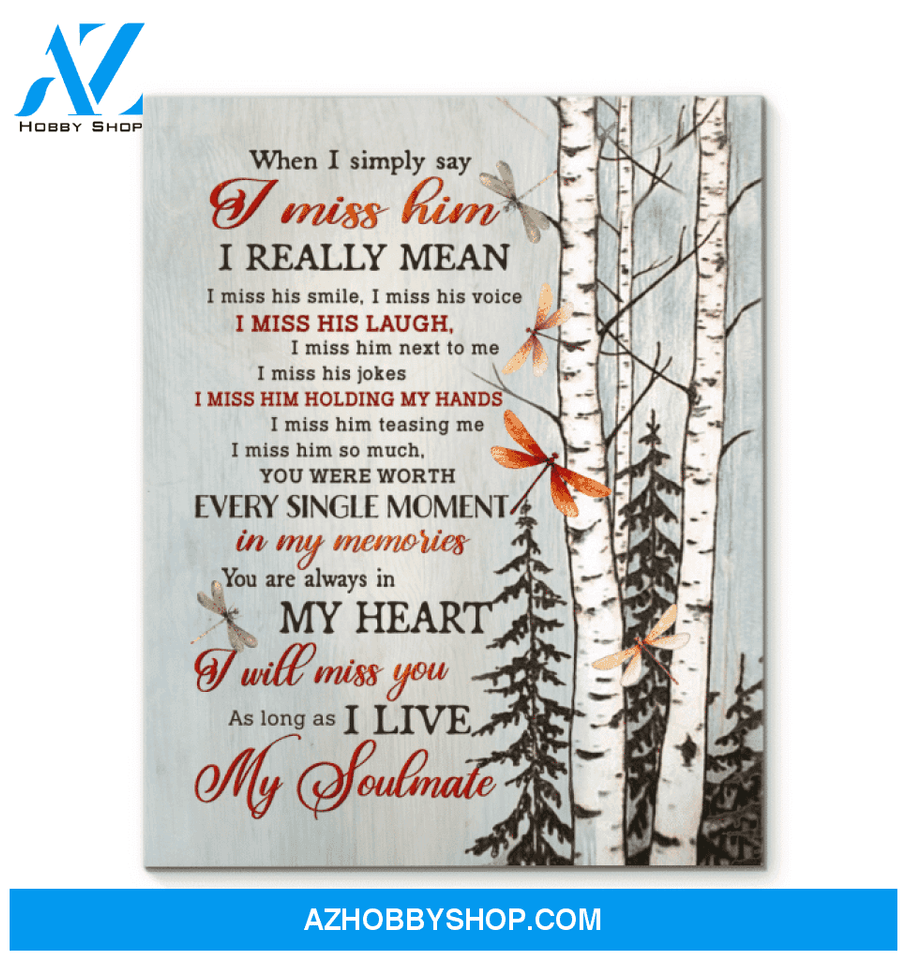 Teemodel My Soulmate Dragonfly Wall Art Canvas