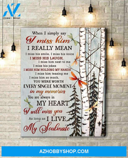 Teemodel My Soulmate Dragonfly Wall Art Canvas