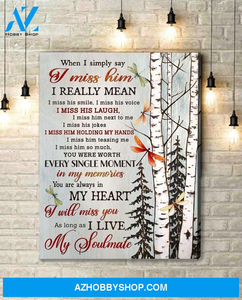 Teemodel My Soulmate Dragonfly Wall Art Canvas