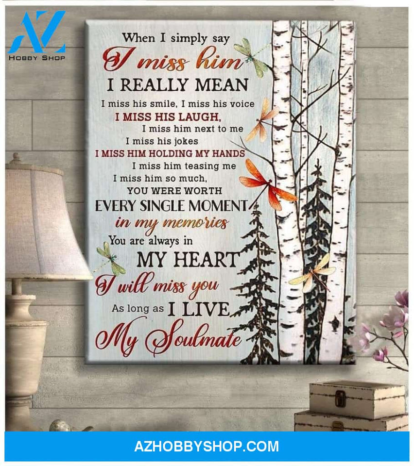 Teemodel My Soulmate Dragonfly Wall Art Canvas