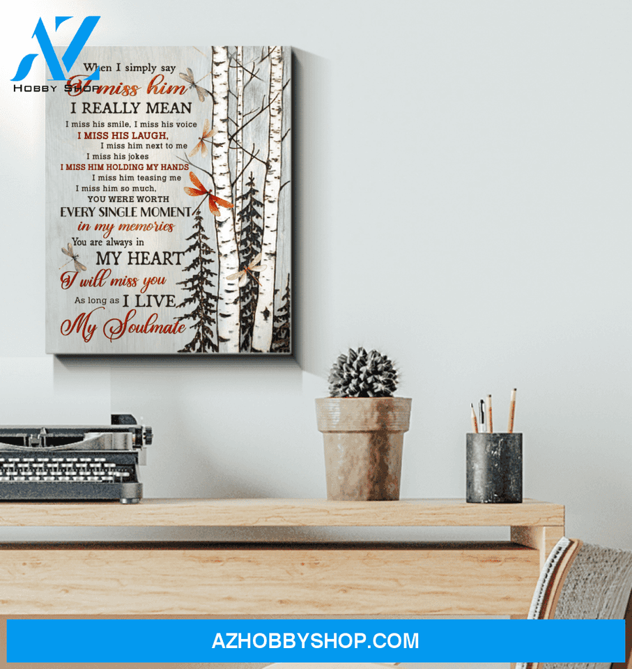 Teemodel My Soulmate Dragonfly Wall Art Canvas