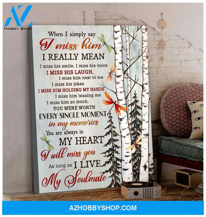 Teemodel My Soulmate Dragonfly Wall Art Canvas