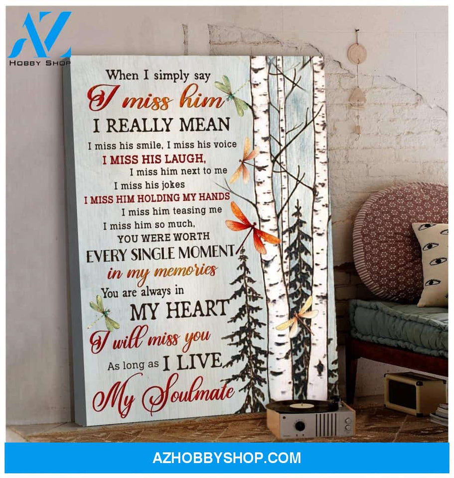 Teemodel My Soulmate Dragonfly Wall Art Canvas