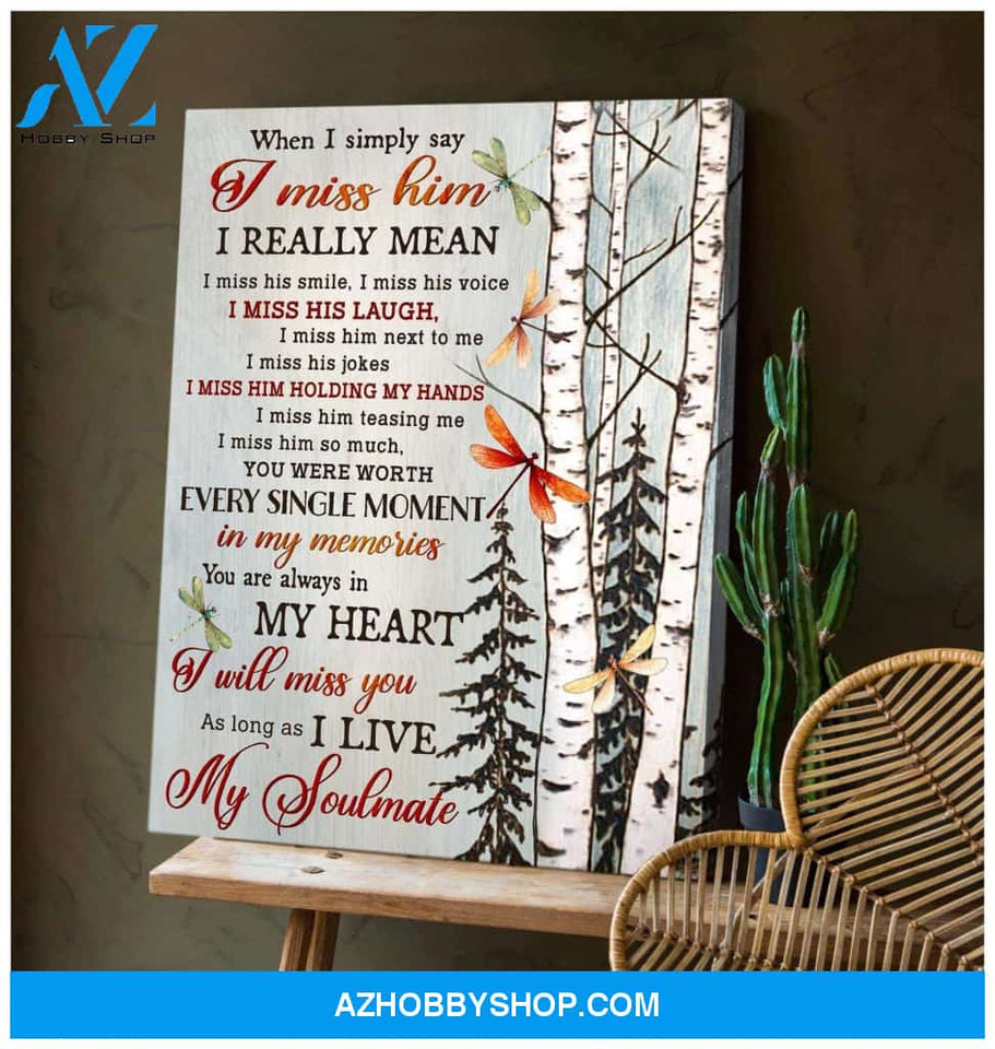 Teemodel My Soulmate Dragonfly Wall Art Canvas