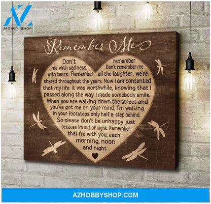Teemodel Remember Me Dragonfly Wall Art Canvas