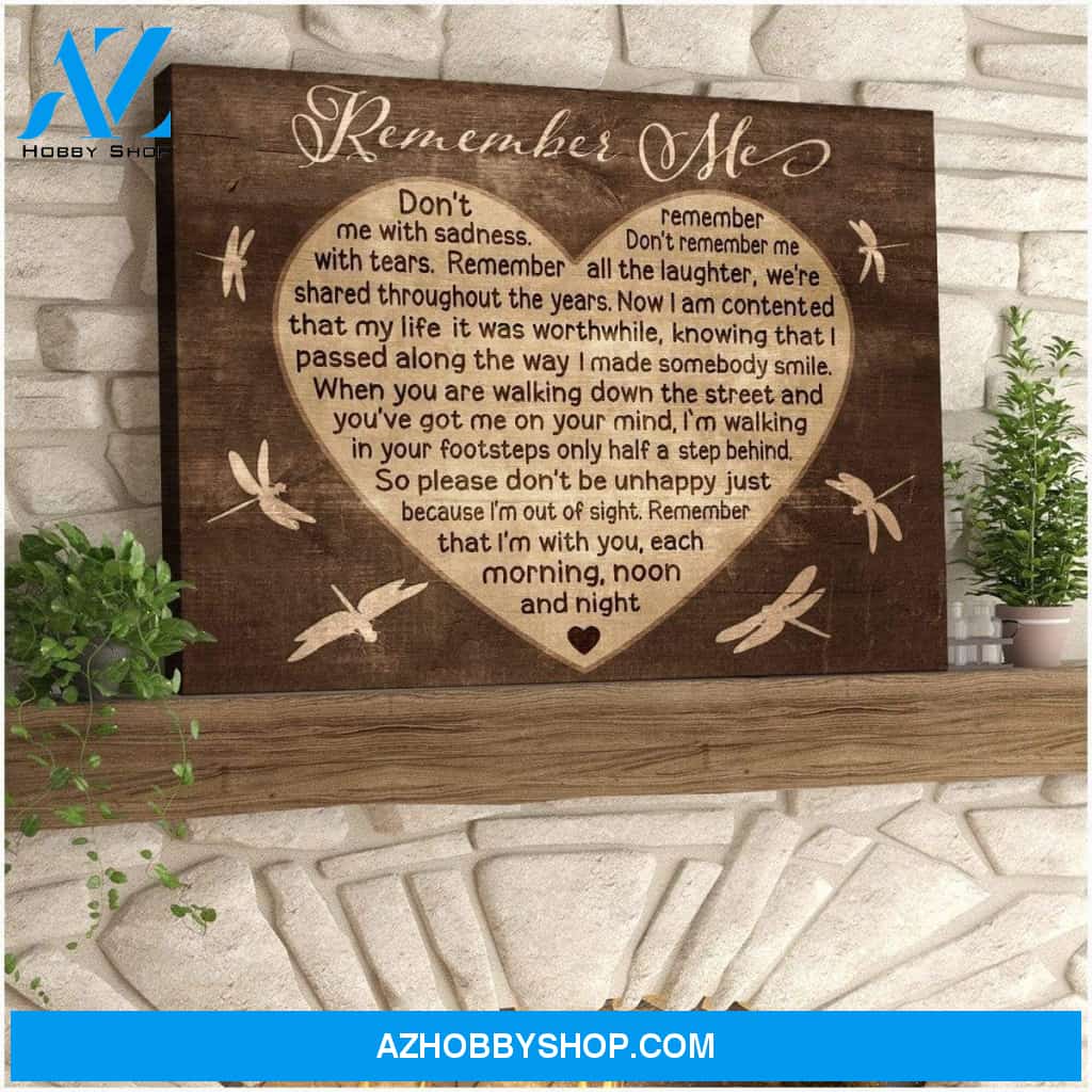 Teemodel Remember Me Dragonfly Wall Art Canvas