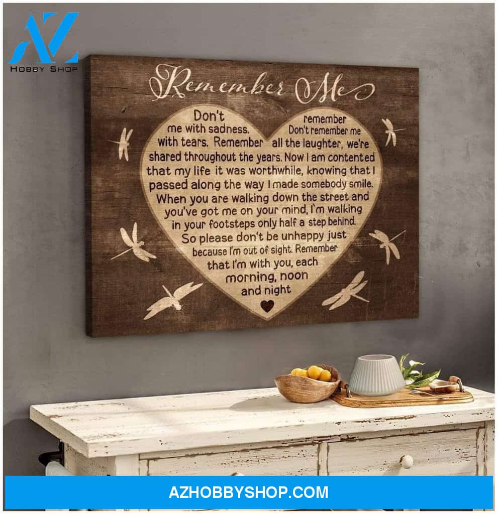 Teemodel Remember Me Dragonfly Wall Art Canvas