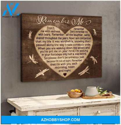 Teemodel Remember Me Dragonfly Wall Art Canvas