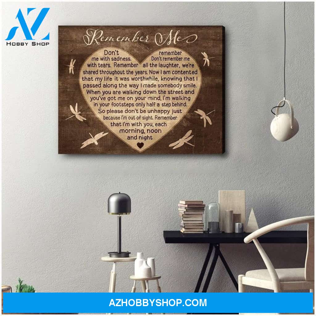 Teemodel Remember Me Dragonfly Wall Art Canvas