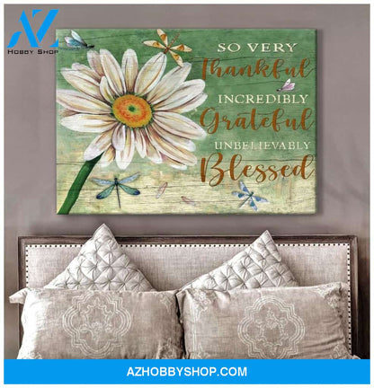 Teemodel So Very Thankful Dragonfly Wall Art Canvas
