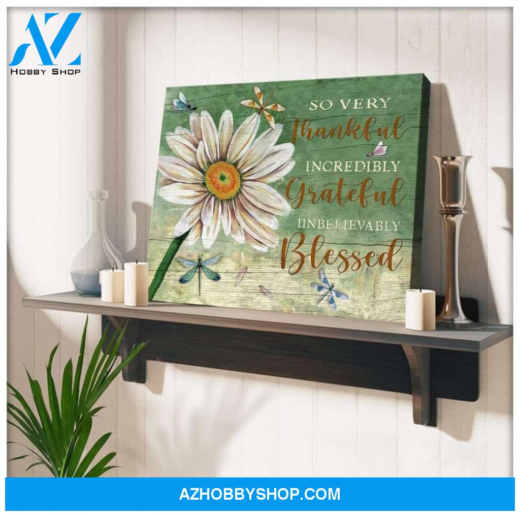 Teemodel So Very Thankful Dragonfly Wall Art Canvas