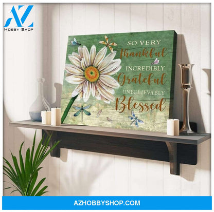 Teemodel So Very Thankful Dragonfly Wall Art Canvas