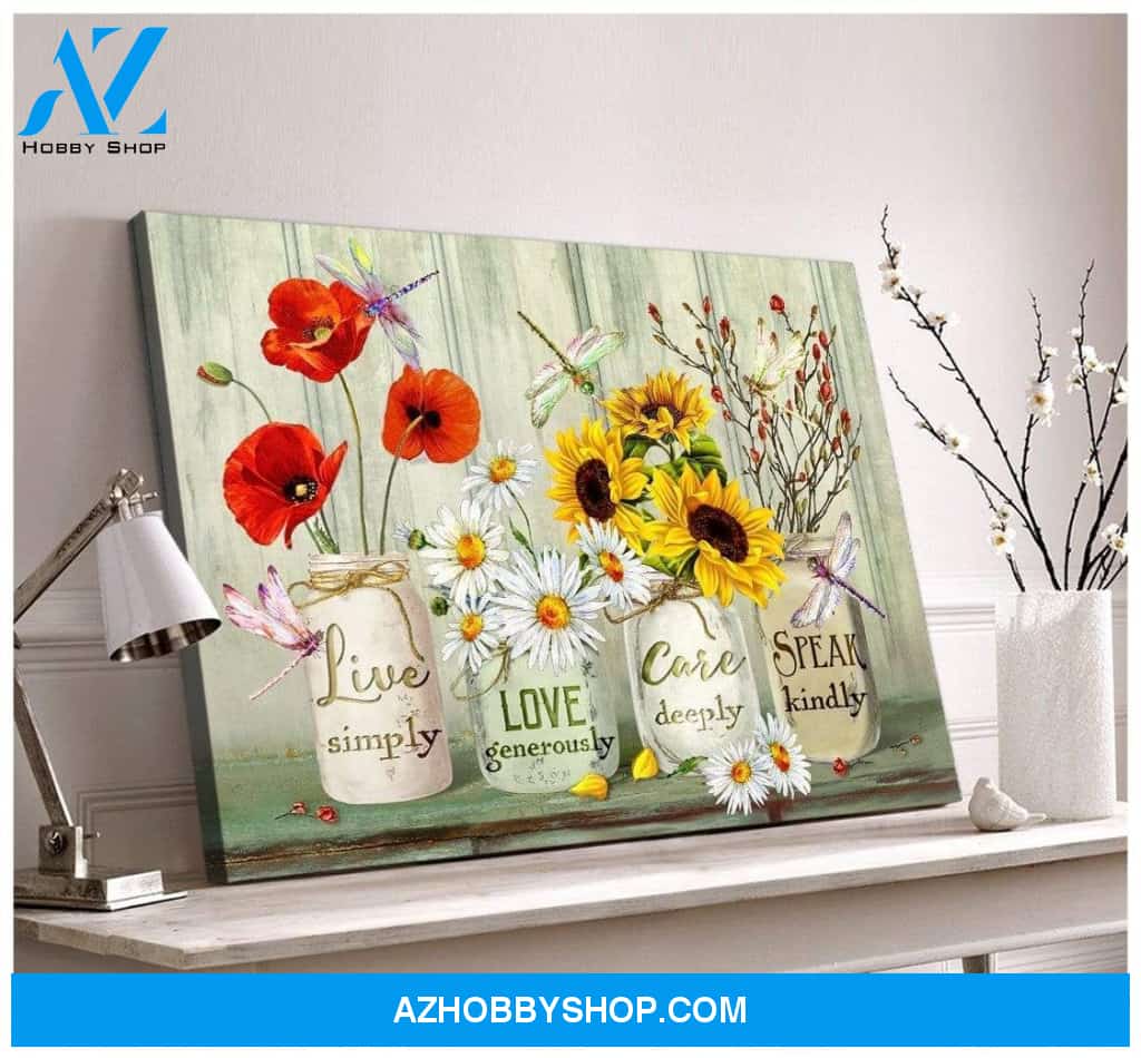 Teemodel Speak Kindly Dragonfly Wall Art Canvas