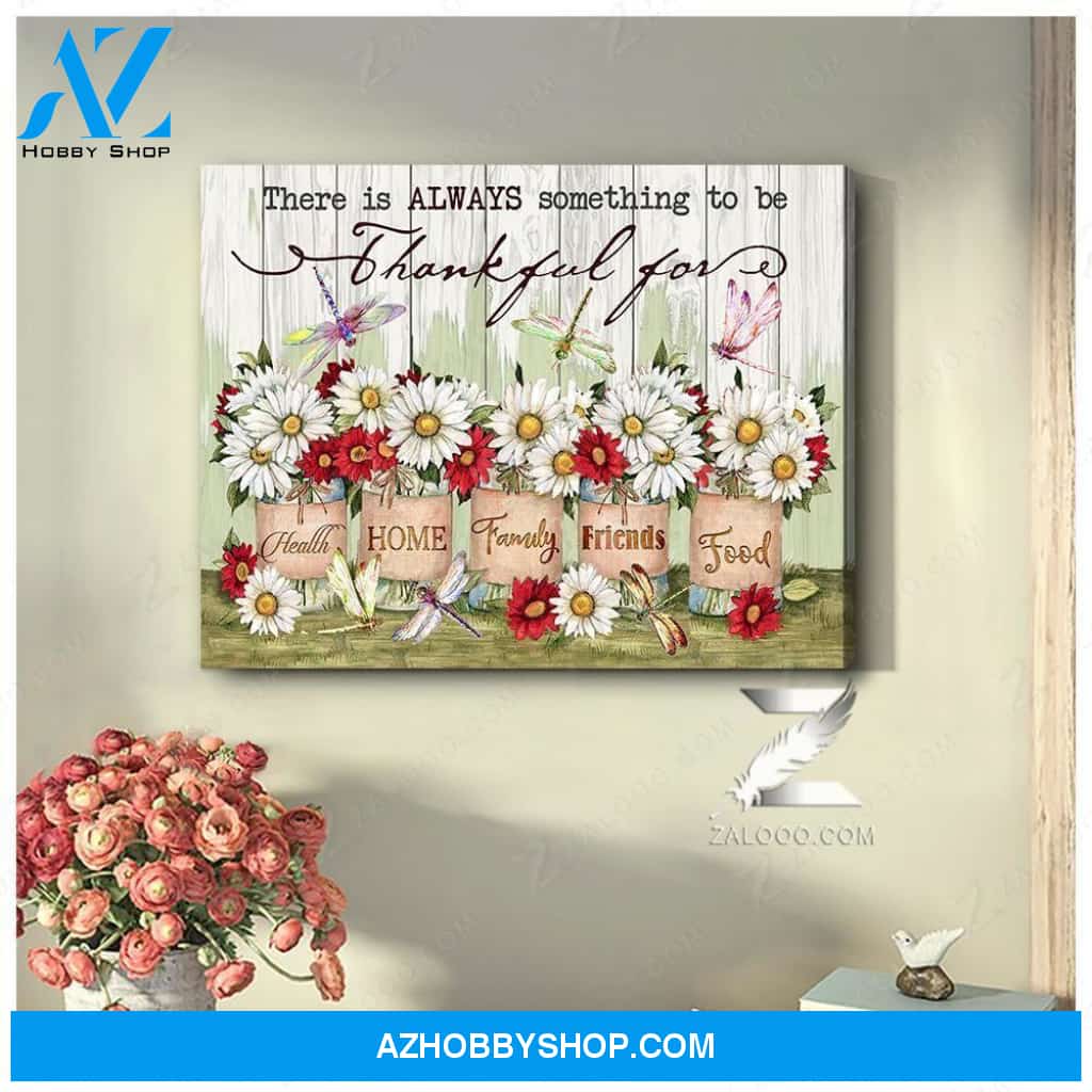 Teemodel Thankful For Dragonfly Wall Art Canvas