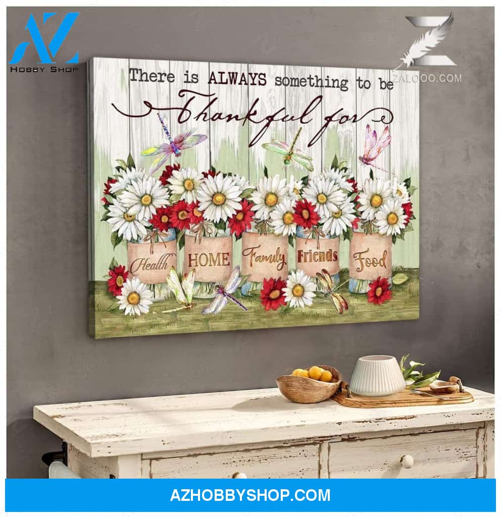 Teemodel Thankful For Dragonfly Wall Art Canvas
