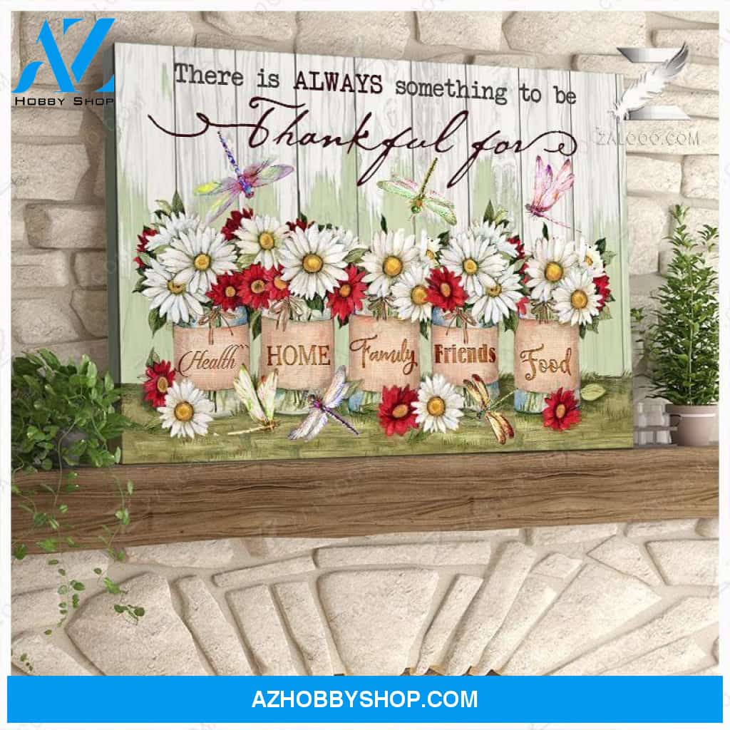 Teemodel Thankful For Dragonfly Wall Art Canvas