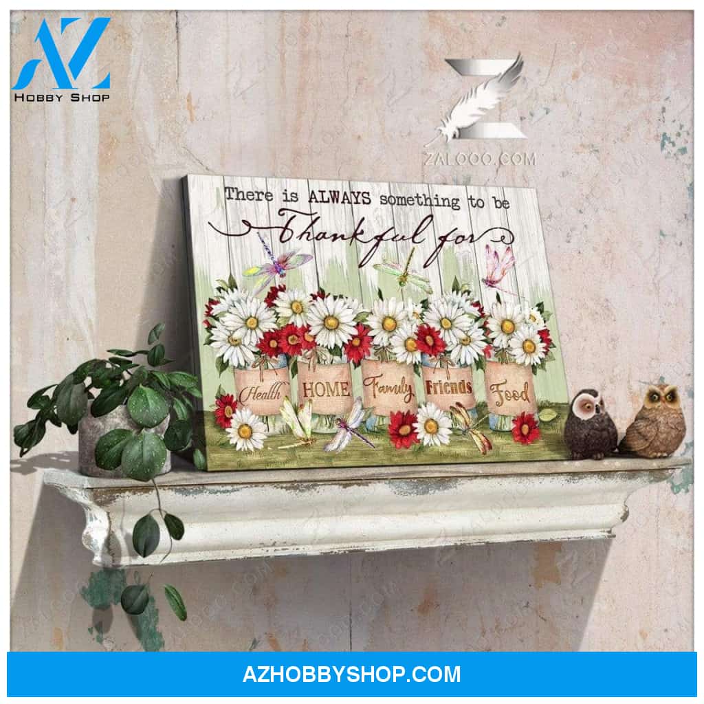 Teemodel Thankful For Dragonfly Wall Art Canvas