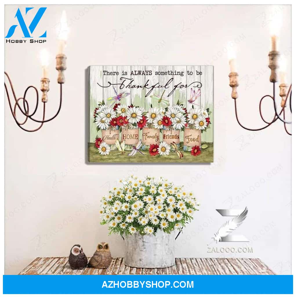 Teemodel Thankful For Dragonfly Wall Art Canvas