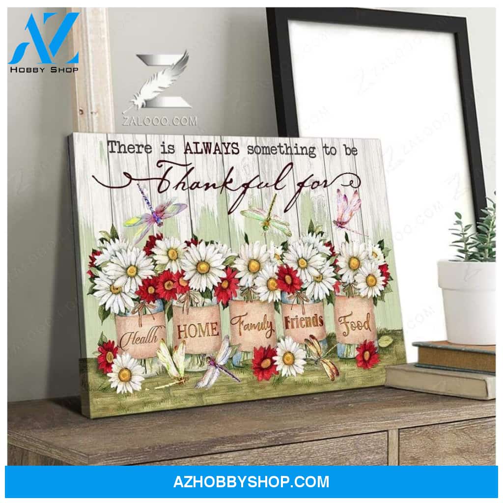 Teemodel Thankful For Dragonfly Wall Art Canvas