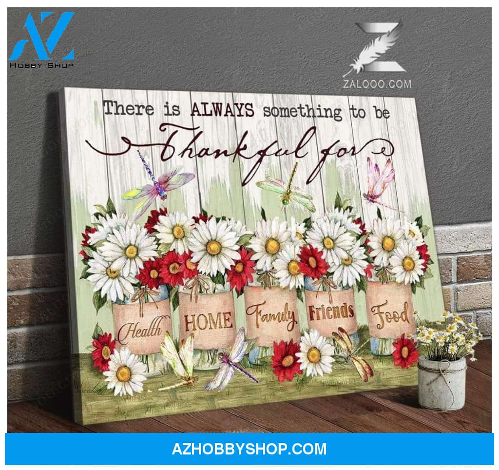 Teemodel Thankful For Dragonfly Wall Art Canvas