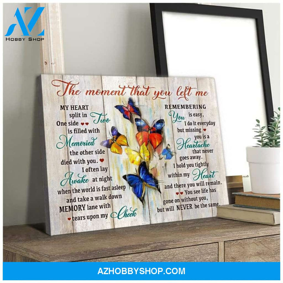 Teemodel The Moment That You Left Me Butterfly Wall Art Canvas