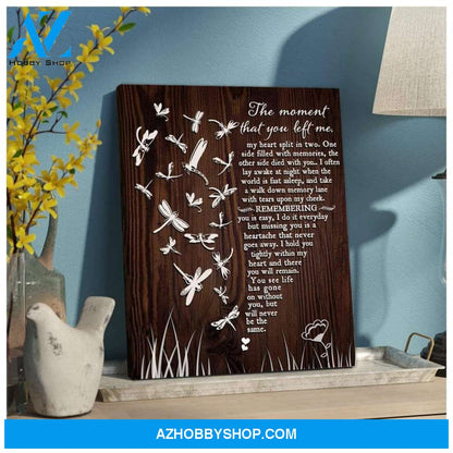 Teemodel The Moment That You Left Me Dragonfly Wall Art Canvas