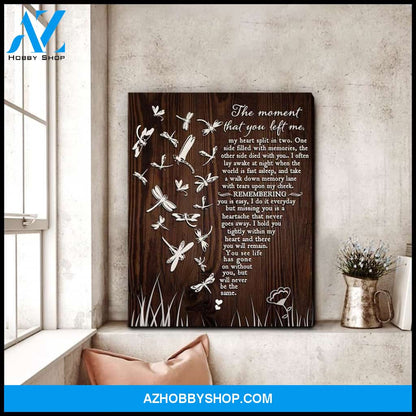 Teemodel The Moment That You Left Me Dragonfly Wall Art Canvas