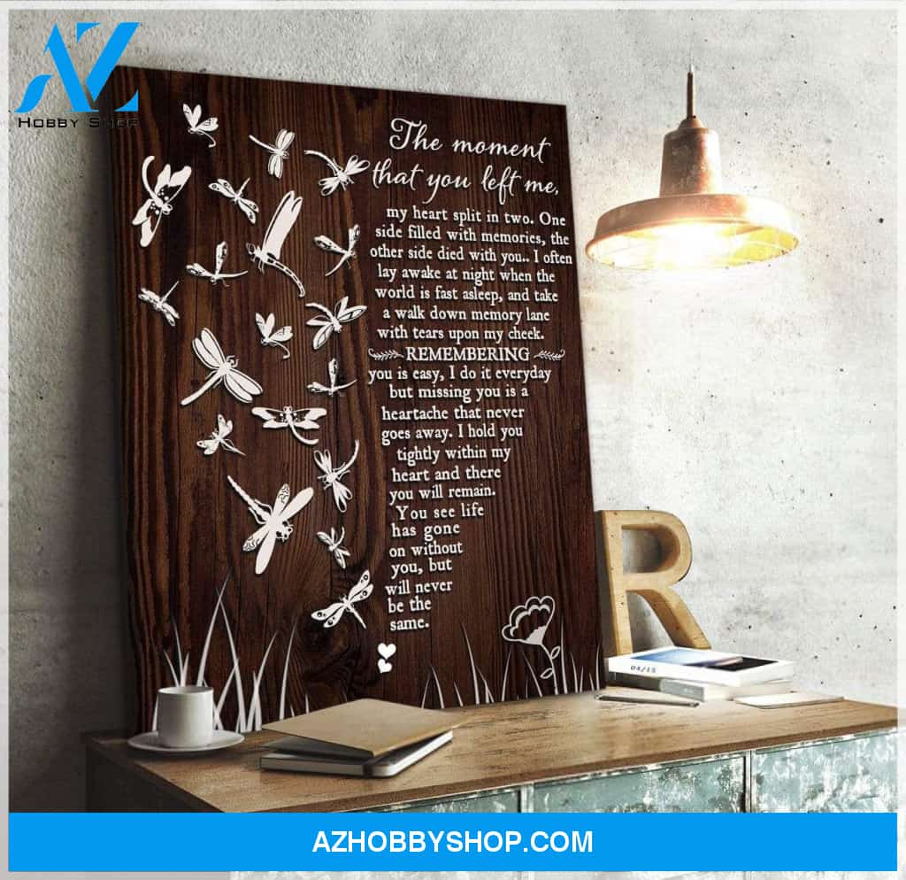 Teemodel The Moment That You Left Me Dragonfly Wall Art Canvas