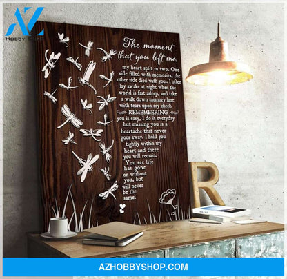 Teemodel The Moment That You Left Me Dragonfly Wall Art Canvas