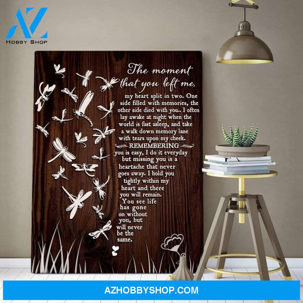 Teemodel The Moment That You Left Me Dragonfly Wall Art Canvas