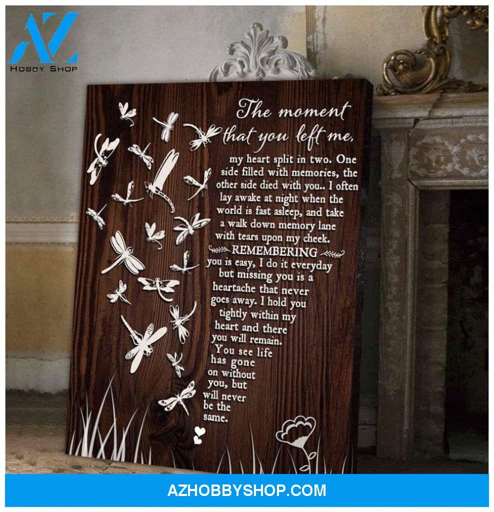 Teemodel The Moment That You Left Me Dragonfly Wall Art Canvas