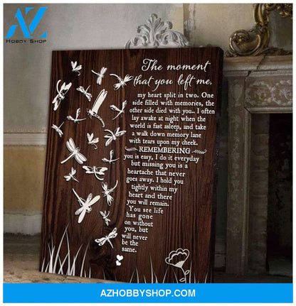 Teemodel The Moment That You Left Me Dragonfly Wall Art Canvas