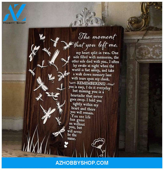 Teemodel The Moment That You Left Me Dragonfly Wall Art Canvas