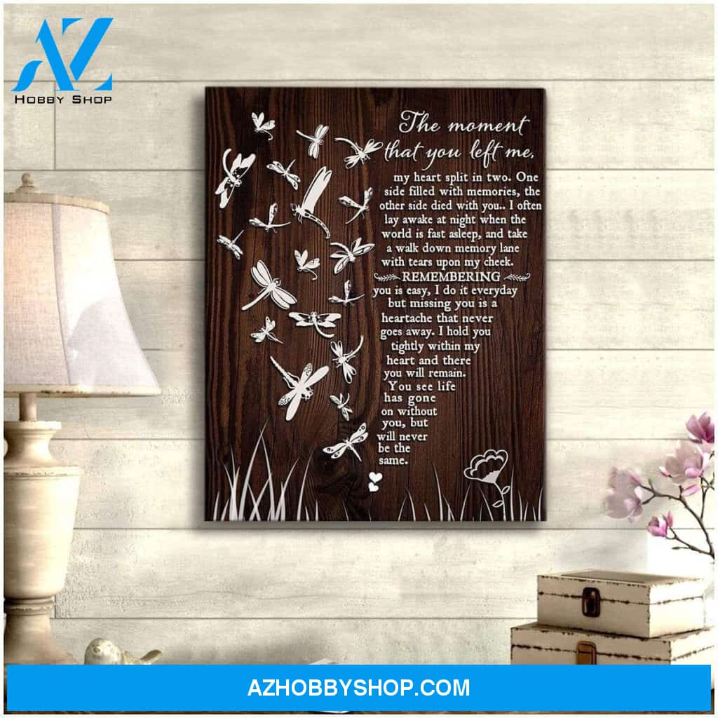 Teemodel The Moment That You Left Me Dragonfly Wall Art Canvas