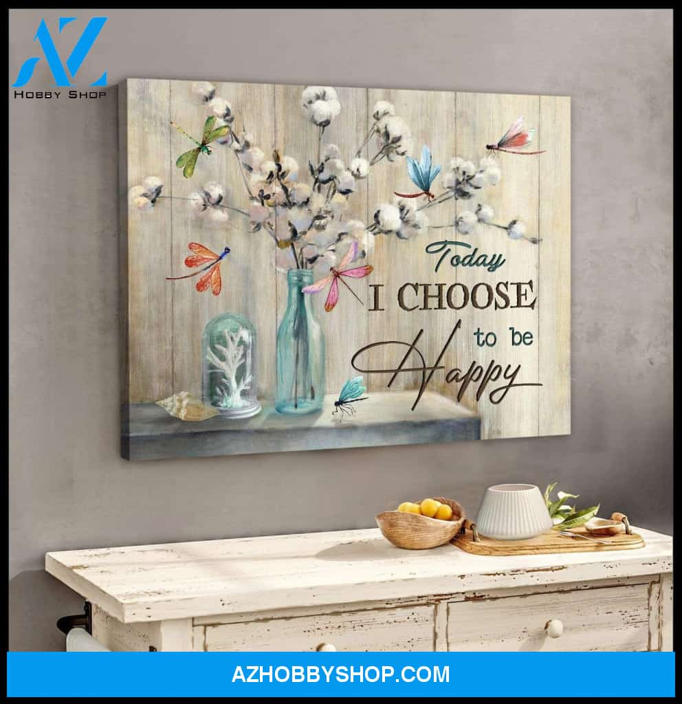 Teemodel To Be Happy Dragonfly Wall Art Canvas