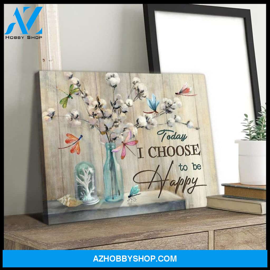 Teemodel To Be Happy Dragonfly Wall Art Canvas