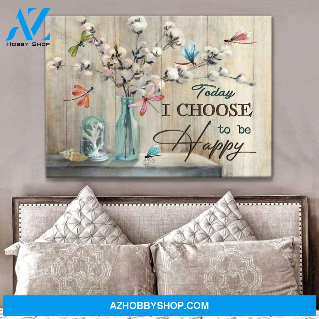 Teemodel To Be Happy Dragonfly Wall Art Canvas