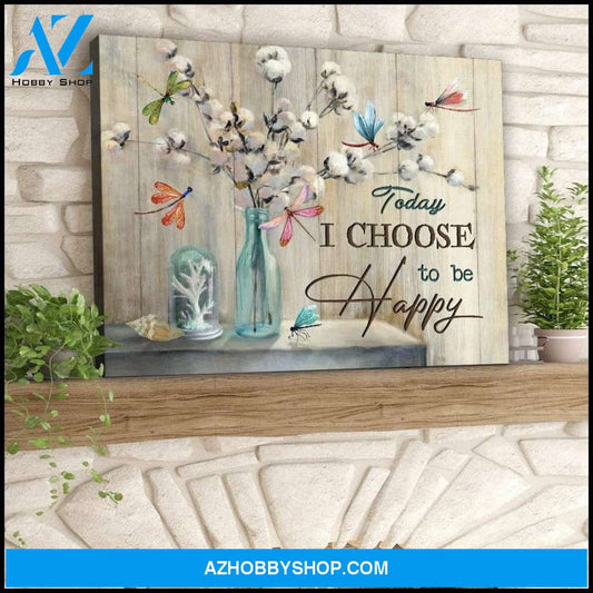 Teemodel To Be Happy Dragonfly Wall Art Canvas