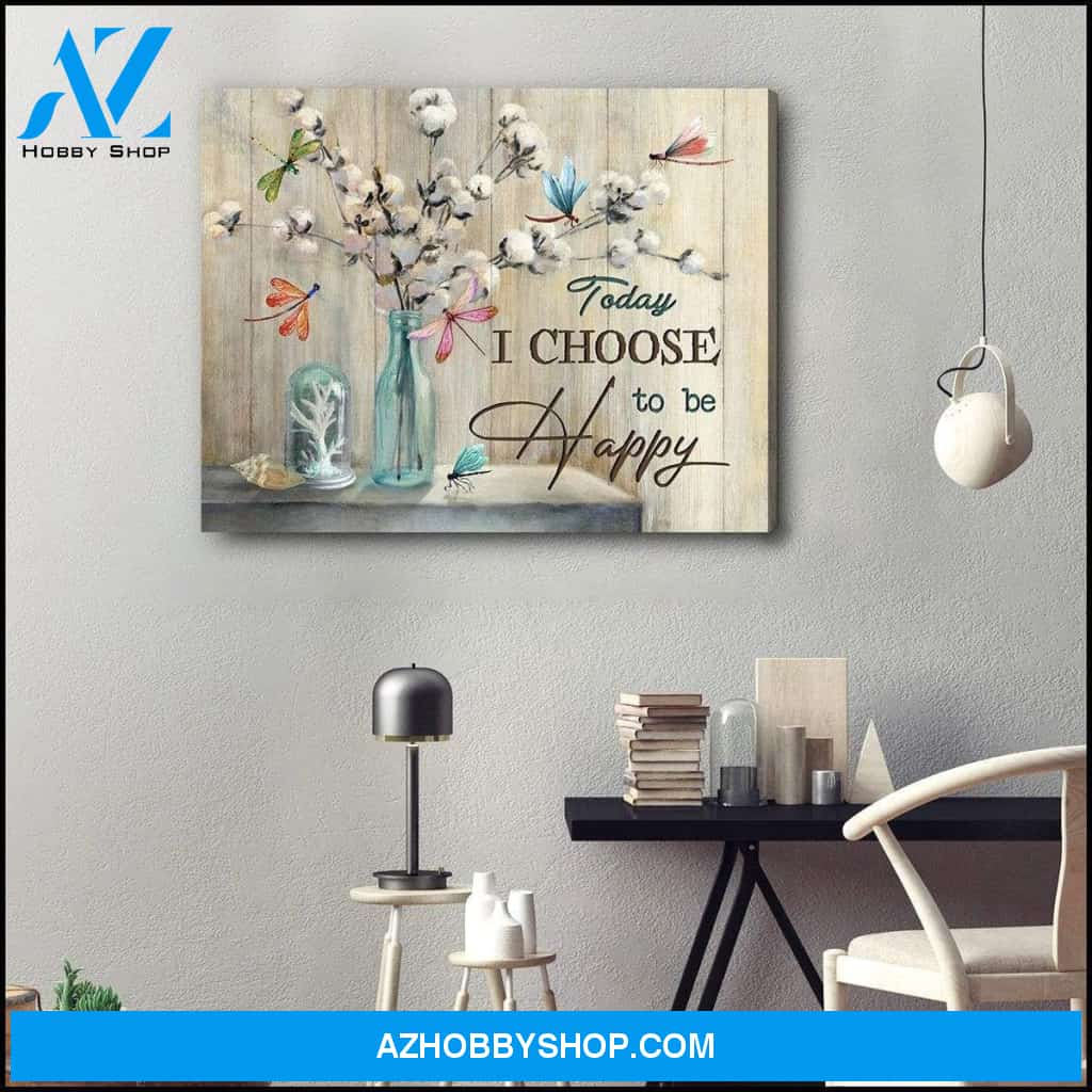 Teemodel To Be Happy Dragonfly Wall Art Canvas